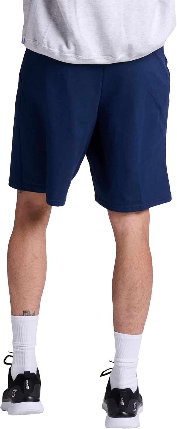 Russell Athletic Men's Relaxed Fit 9" Cotton Shorts with Pockets, Adjustable Elastic Waist, Sizes S-4X - Image 4