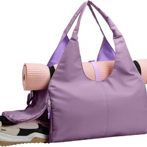 Upgrade Yoga Gym Bags for Women with Shoes Compartment & Storage Pockets & Adjustable Yoga Mat Holder