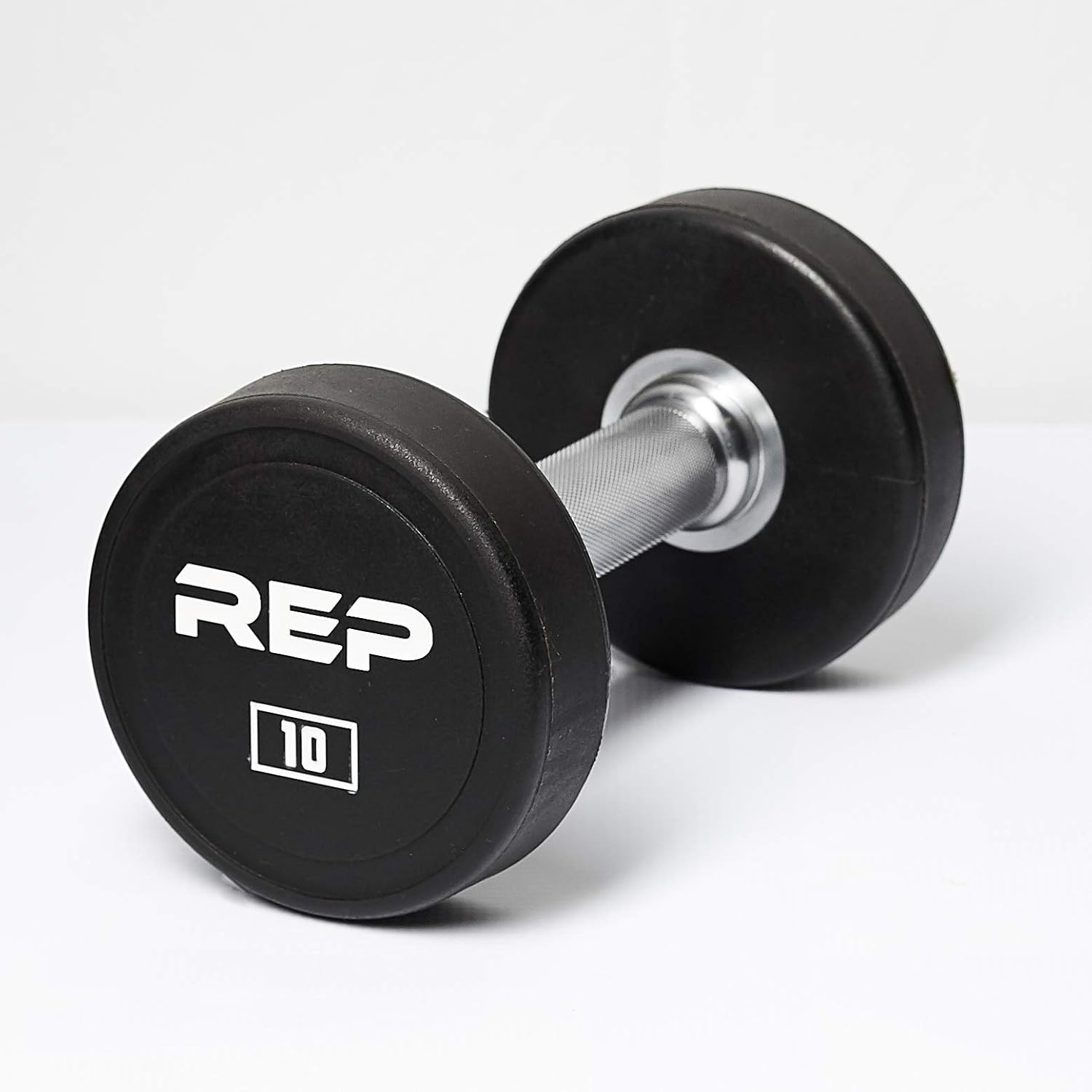 REP Fitness Urethane Coated Round Dumbbells, 5 to 100 lbs, Singles or Pairs, With or Without Rack, Steel Core, Rubber Encased, Chrome Handles, Professional Weights for Home Gym Strength Training - Image 2