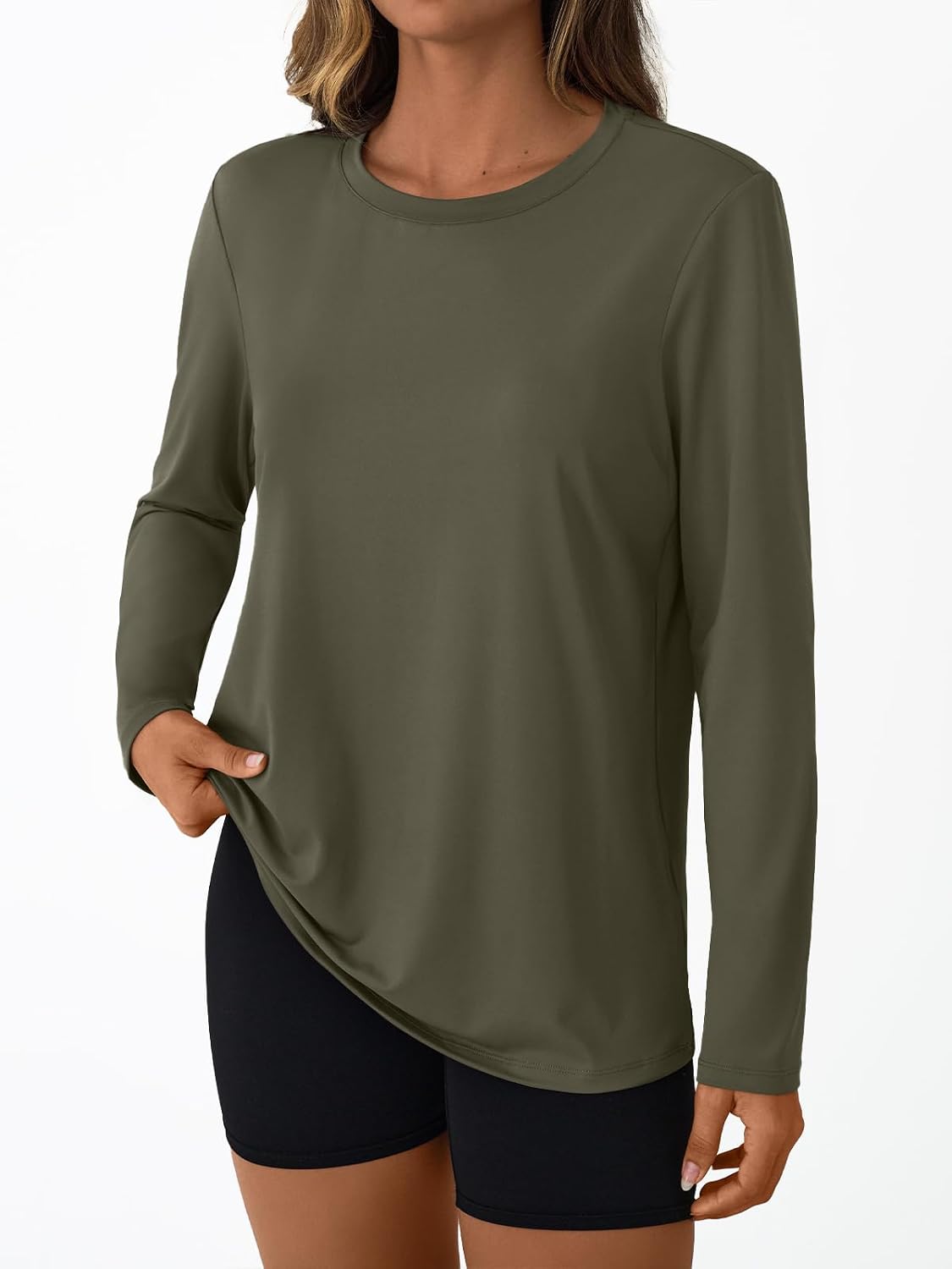 AUTOMET Women's Long Sleeve Workout Tops UPF 50+ Sun Shirts for Running Hiking - Image 3