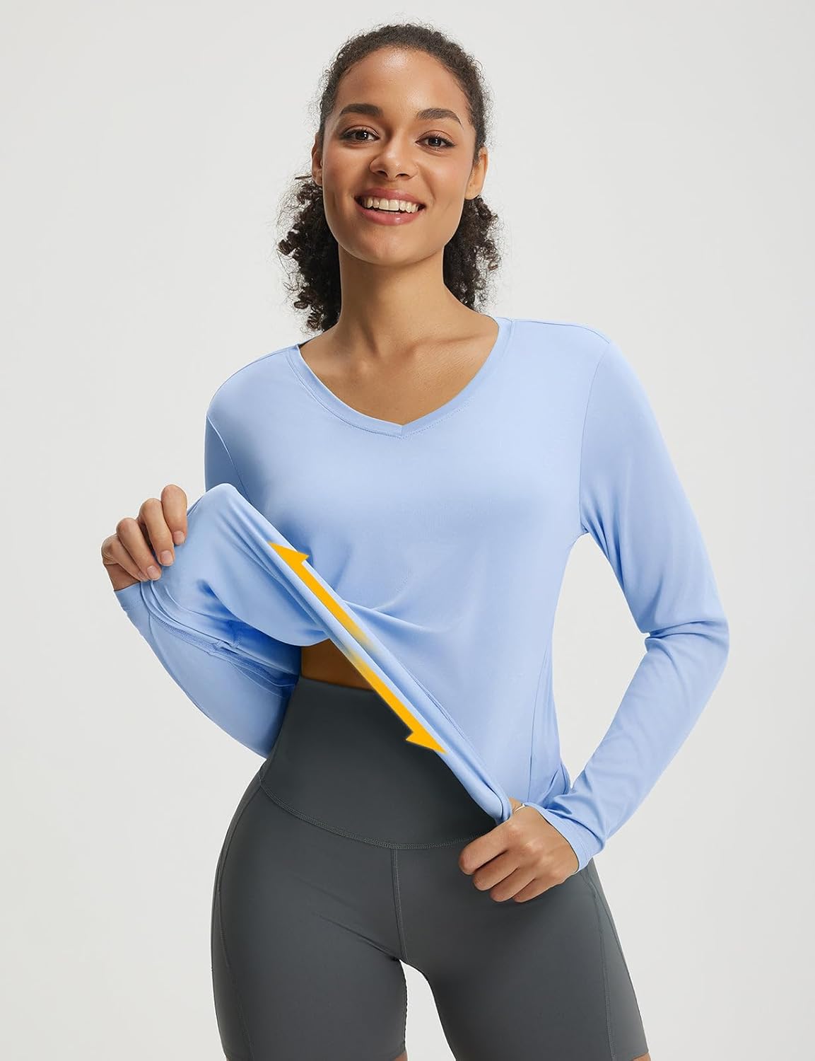 baleaf Womens Sun Shirts UPF 50+ UV Protection Long Sleeve V Neck Lightweight Breathable Quick Dry Tops Hiking Running - Image 3