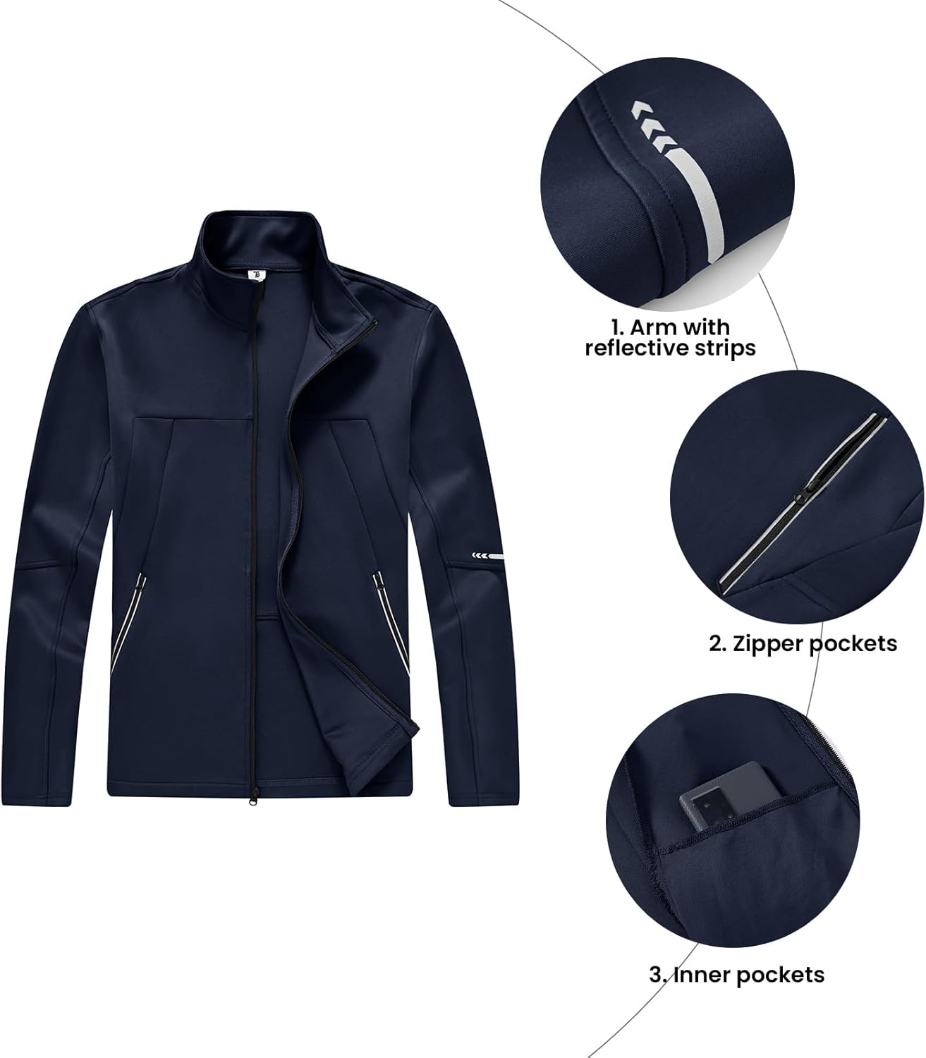 BGOWATU Men's Tracksuits 2 Piece Running Sports Sweatsuits For Men Full Zip Athletic Jackets and Pants Outfits - Image 3