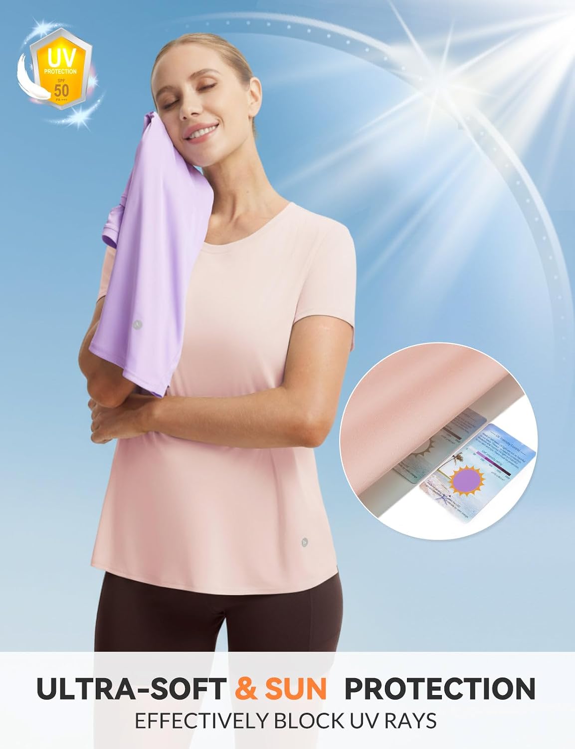 baleaf Women's Open Back Workout Top Short Sleeve Athletic Shirt UPF50+ Quick Dry Lightweight Running Yoga Tennis Pickleball - Image 6