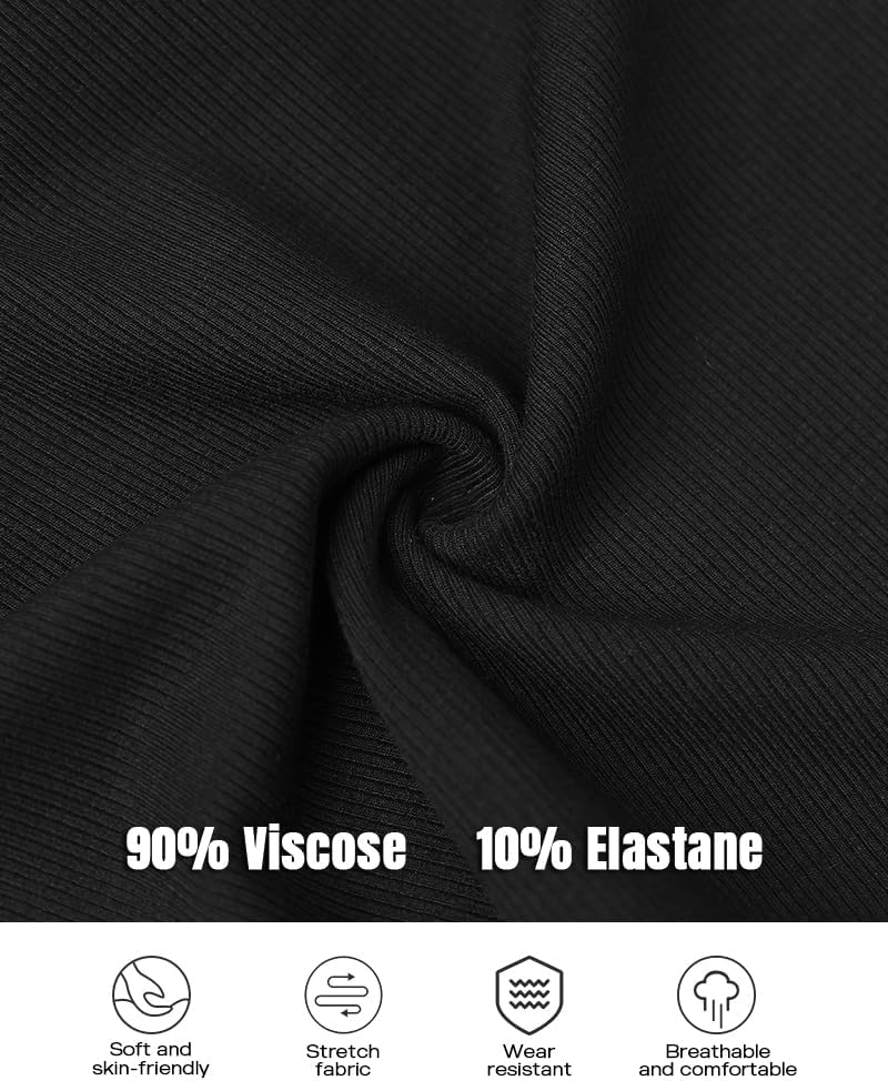CHICME Women Built-in Bra Tank Tops Sleeveless Casual Shirts Racerback Ribbed Fitted Tank Tops - Image 6