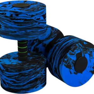 Aquatic Exercise Dumbbell Set of 2 for Water Aerobics, High-Density EVA-Foam Water Weights, Pool Fitness Equipment for Unisex Adults