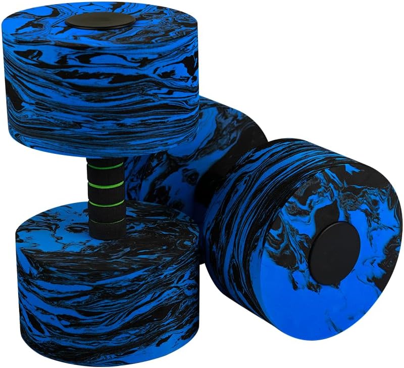 Aquatic Exercise Dumbbell Set of 2 for Water Aerobics, High-Density EVA-Foam Water Weights, Pool Fitness Equipment for Unisex Adults