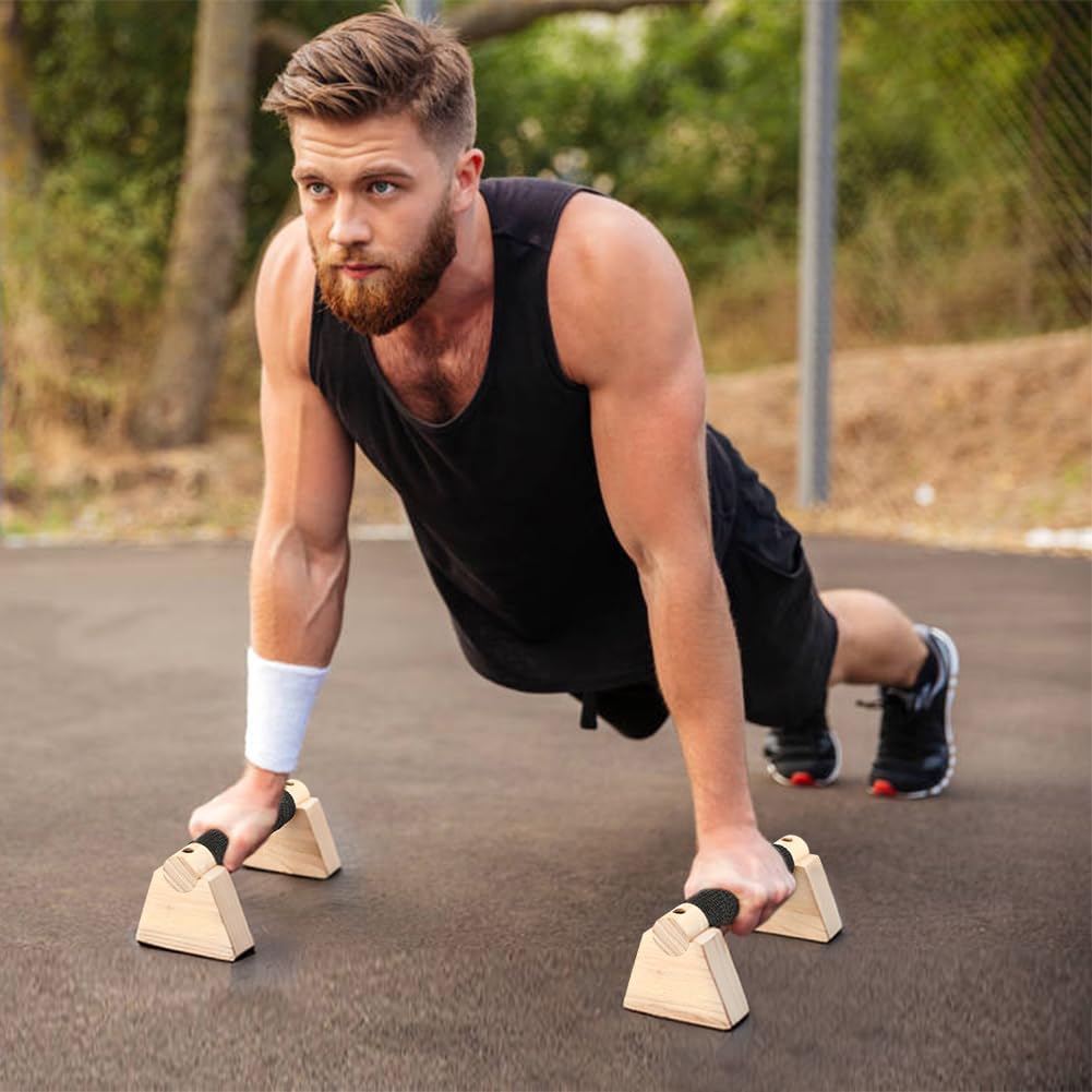 Wood Parallettes Bars for Home Workout, Push Up Bars & Dip Stands, Wooden Calisthenics Equipment Handstand Blocks for Strength Training, Rehabilitation & Gymnastics - Image 7