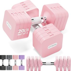 20LBS 40LBS 50LBS Dumbbells Adjustable Dumbbell Set of 2, Hand Weights for Women Men Free Weight Dumbbells Sets for Home Gym & Outdoor Exercise Workout Strength Training Equipments