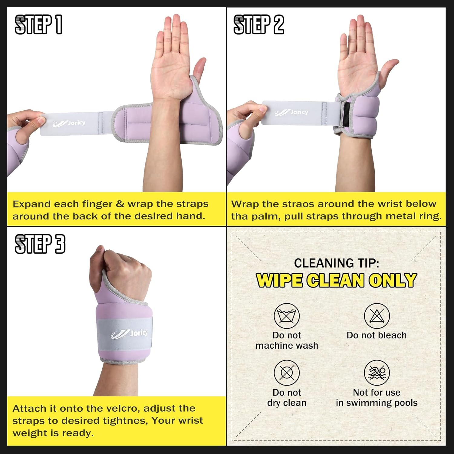 Wrist Weights with Thumb Loops Lock for Women Men 1 Pair 2 3 4 5 6 LBS Arm Weight Ankle Weights Weighted Gloves for Running Walking Jogging Physical Therapy Home Gym Fitness Workout Cardio Exercises - Image 7