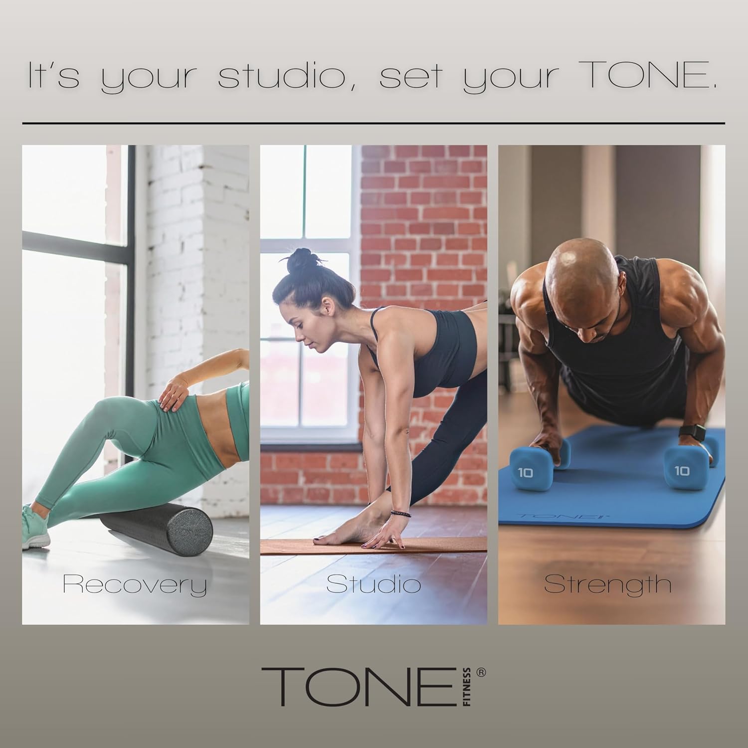 Tone Fitness Neoprene Dumbbell Set with Storage Rack – Non-Slip, Anti-Roll Hand Weights for Home Gym Workouts | 20 lb, 32 lb, 50 lb, 60 lb & 100 lb Options - Image 9