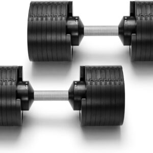 NÜOBELL® Adjustable Dumbbell Set, 5-50 LB or 5-80 LB, Easy Twist 2024-25 Model, All-In-One Weights Set (Pair) for Home, Original Manufacturer