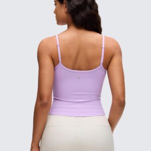 CRZ YOGA Butterluxe Double Lined Cami Tank Tops for Women – Yoga Casual Going Out Soft Scoop Neck Summer Sleeveless Shirt