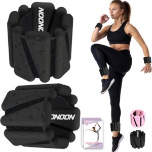 Wrist Ankle Weights Bangles 4lbs for Women, Adjustable Silicone Pilates Weights Bracelet, Heavy Duty Fasteners Wearable Arm & Leg Weights for Yoga, Pilates, Barre, Walking and Gym (Set of 2)