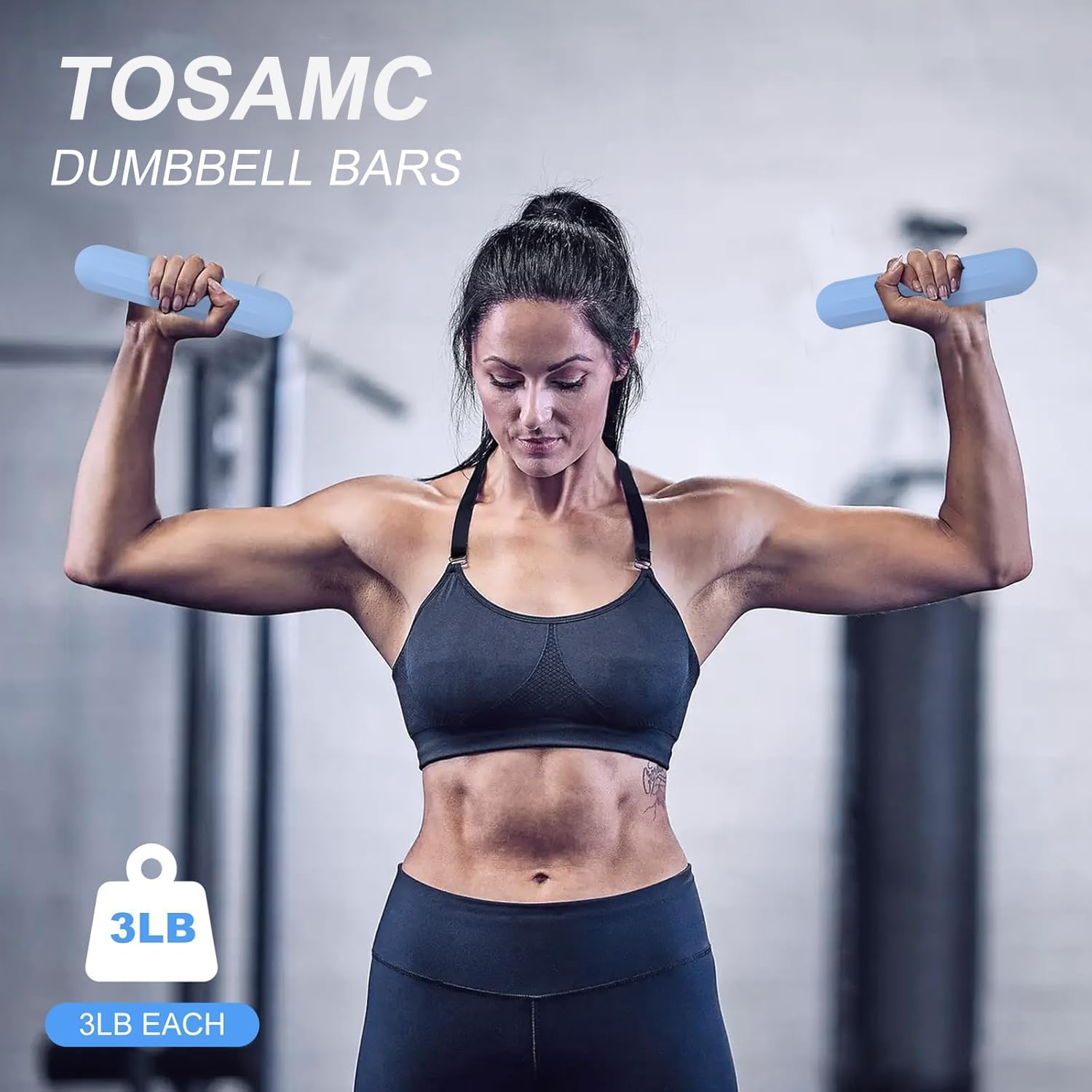 Dumbbell Hand Weight Bars for Women,3lbs Dumbbells Set of 2 or 1pcs Kettlebell Ring for Walking,Workout,Pilates,Strength Training, Gym,Running,Yoga, Dance, Aerobics, Cardio - Image 6