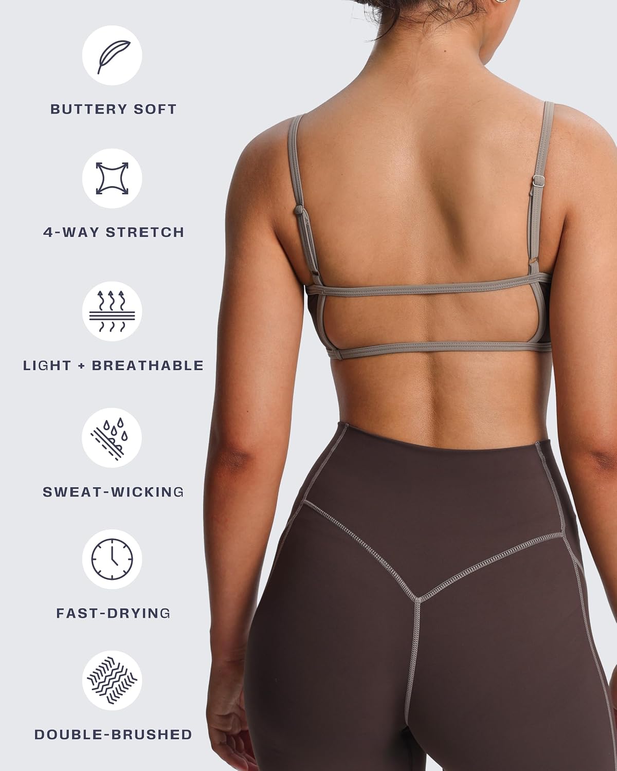 Aoxjox Women's Color Block Workout Sports Bras Fitness Lexi Lined Strappy Bra Athletic Yoga Crop Tank - Image 6