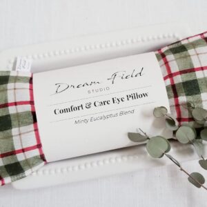 Mint Eye Pillow – Flaxseed Fill, Eucalyptus Peppermint Blend, Aromatherapy Eye Mask | Evergreen Plaid