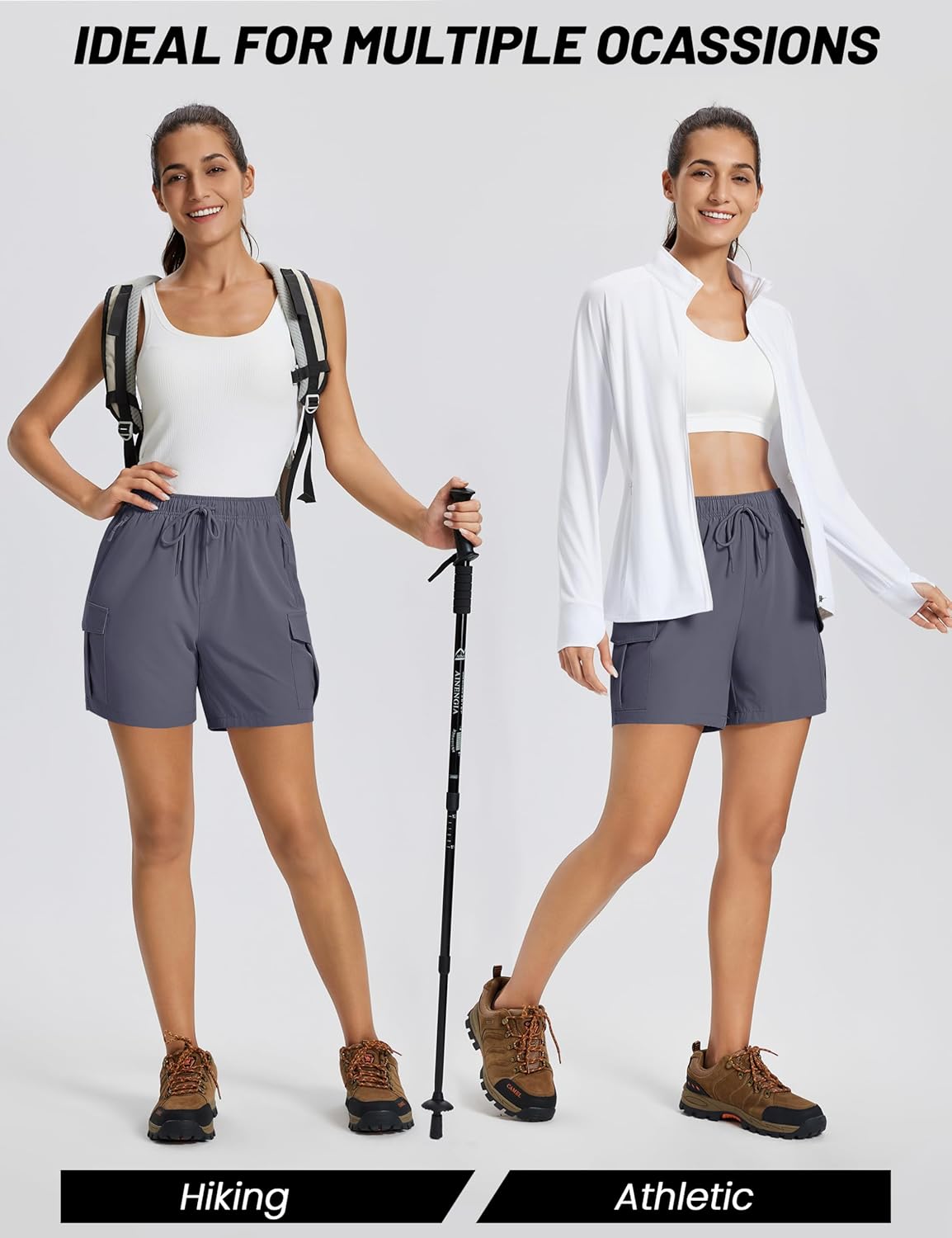 MAGCOMSEN Women's 5'' Hiking Cargo Shorts UPF 50 Quick Dry Lightweight Athletic Golf Outdoor Summer with Zipper Pockets - Image 6