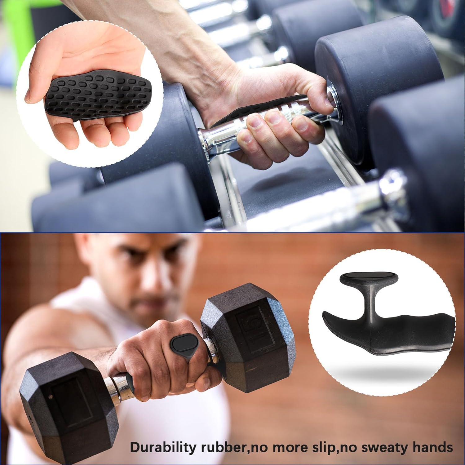 Anti-Slip Workout Grips - Ergonomic Rubber Hand Protector Gloves for Weight Lifting, Pull-Ups, Gym Training and Exercise, for Men and Women - Image 4