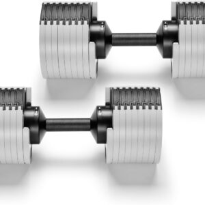 NÜOBELL® Adjustable Dumbbell Set, 5-50 LB or 5-80 LB, Easy Twist 2024-25 Model, All-In-One Weights Set (Pair) for Home, Original Manufacturer