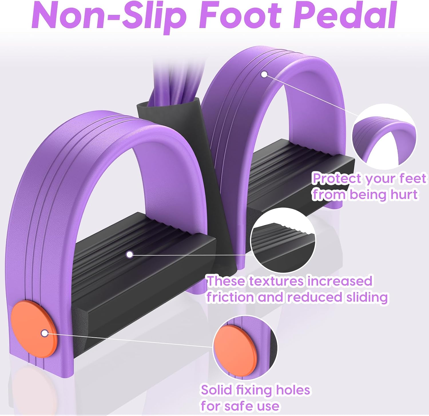 Pedal Resistance Band with Handle, 6-Tube Elastic Foot Pedal Resistance Band, Natural Rubber Ankle Puller Sit-up Exercise, Multifunction Fitness Band for Abdomen, Waist, Arm, Leg Stretching Training - Image 4