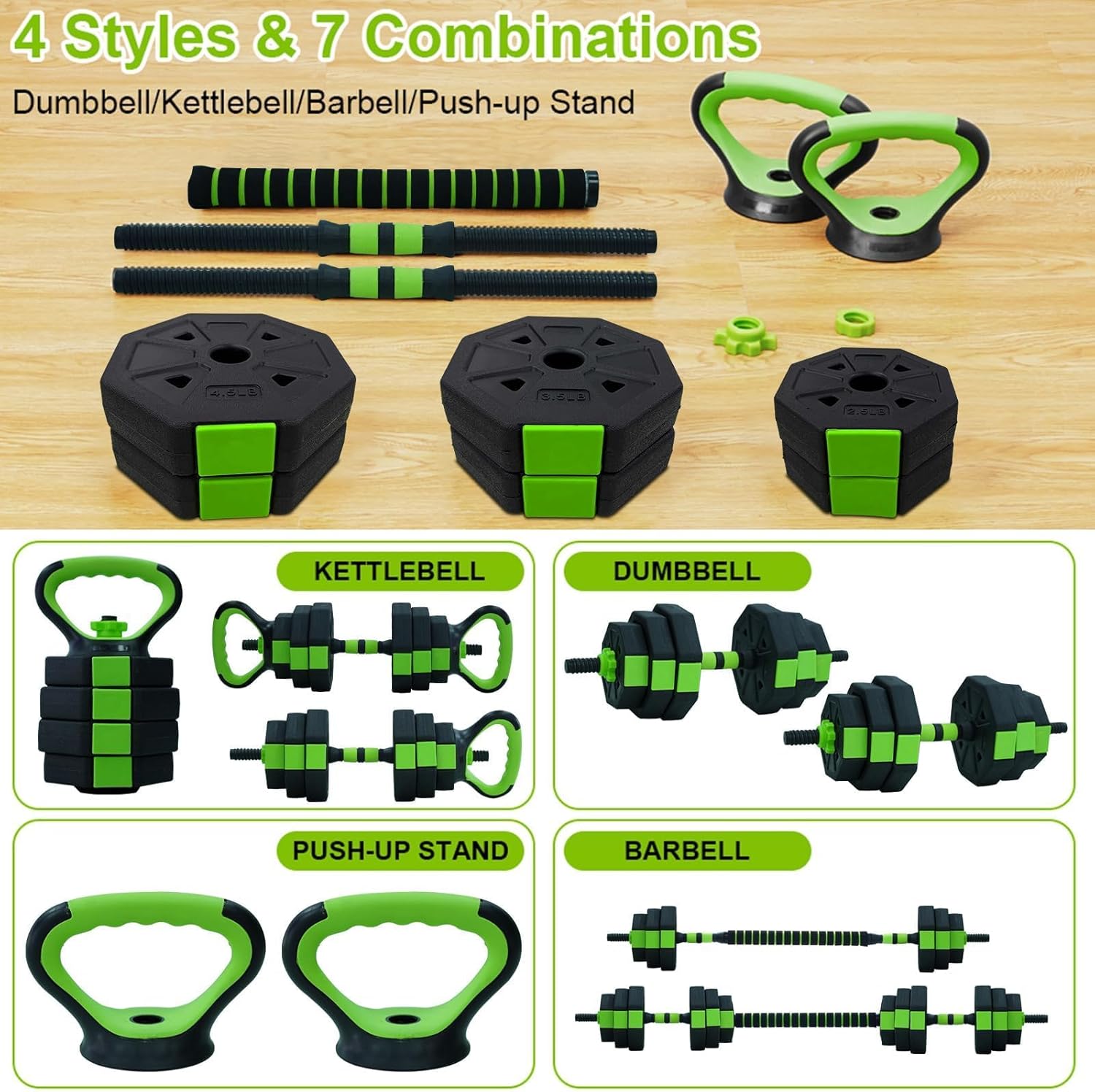 Adjustable Dumbbell Set,30/44/66/88Lbs Free Weight Set with Connector, in1 Dumbbells Set Used as Barbell, Kettlebells, Push up Stand, Weight Set for Home Gym Suitable Men/Women - Image 4