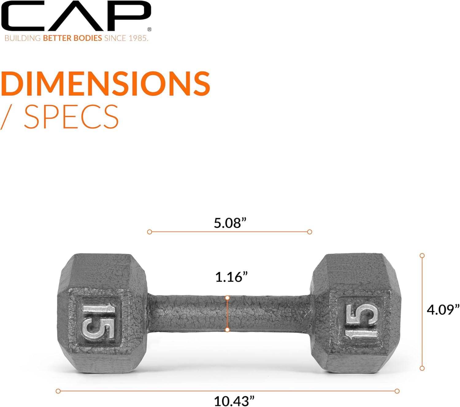 CAP Barbell Cast Iron Hex Dumbbell | Multiple Options - Image 4