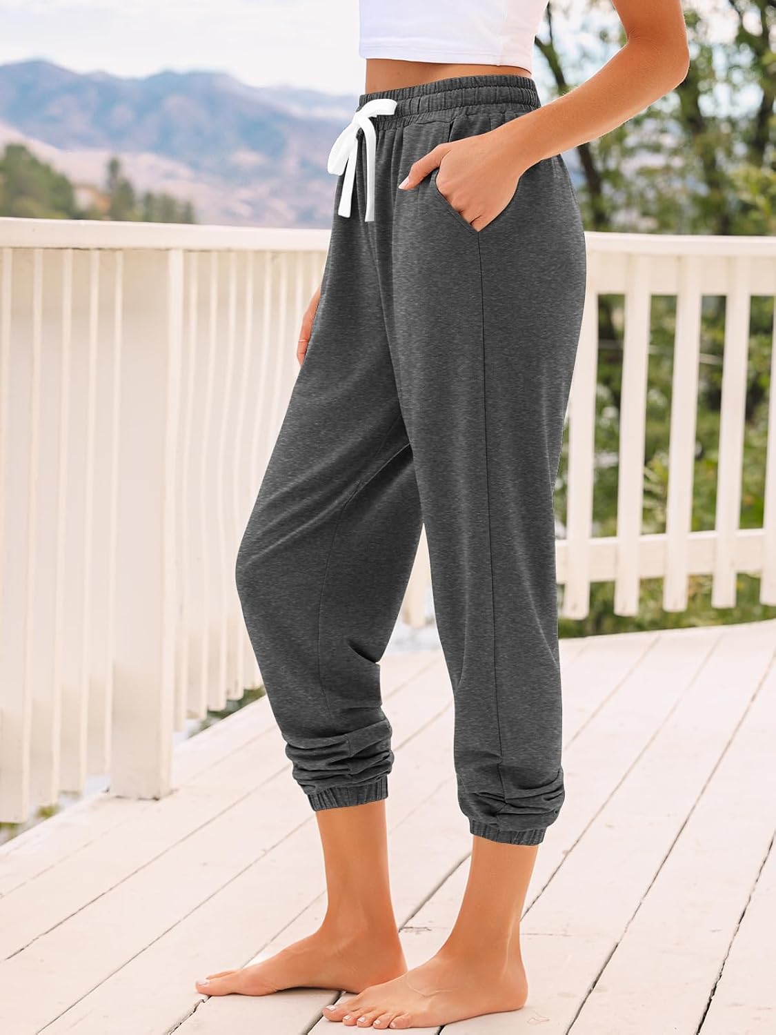 AUTOMET Women's High Waisted Lounge Sweatpants Jogger Pants with Pockets - Image 3
