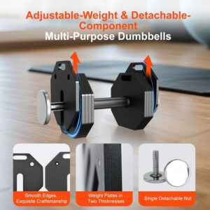 Adjustable Dumbbell Sets, Each 50/80/90/120LB Pairs Durable Steel Build, Free Weights Dumbbells Set of 2 with Anti-slip Handle, For Full Body Home Gym Workout Home Strength Training Equipment 50/80/90/120LBSX2