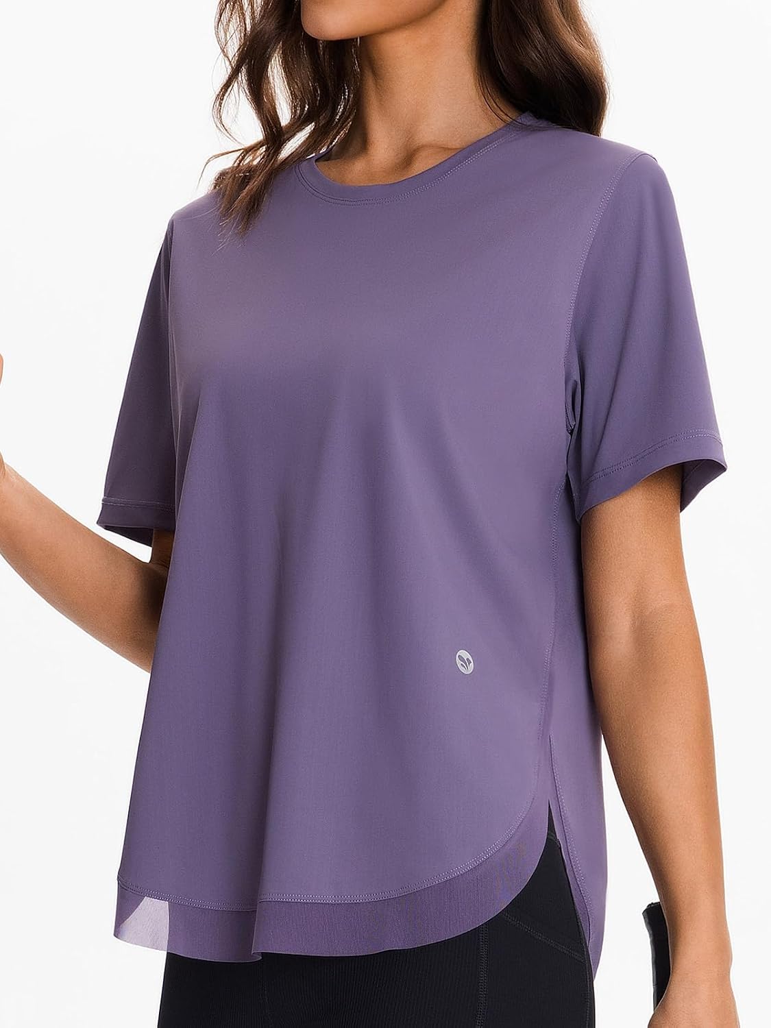 AARYA Women's Cooling Workout Tops Short Sleeve Loose Fit Activewear - Quick Dry Athletic Shirts for Yoga Running Gym - Image 5