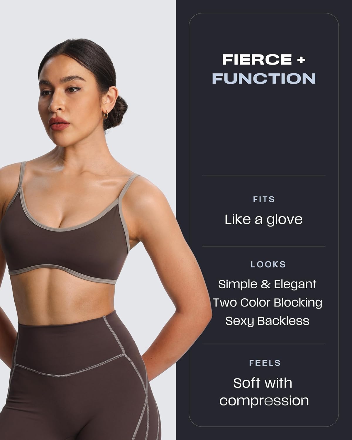 Aoxjox Women's Color Block Workout Sports Bras Fitness Lexi Lined Strappy Bra Athletic Yoga Crop Tank - Image 4