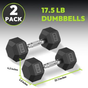 HANDBODE Hex Dumbbell Set 2.5-65 lb, Rubber Encased Hex Dumbbells for Home Gym, Weights Dumbbells Set of 2 Hand Weights for Strength Training & Fitness Exercise