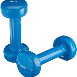Sammons Preston Vinyl-Coated Iron Dumbbells, 1-Pound, Pair, Soft Easy-Grip Dumbbell Weights for Strength Training, Muscle Toning, Body Rehabilitation, and Physical Therapy, Home, Gym, and Clinical Use