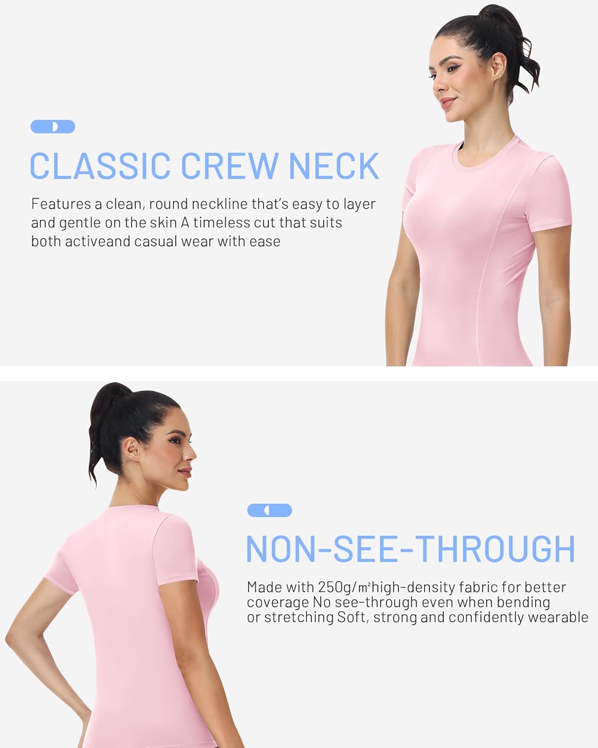 Runhit Womens Compression Shirts Short Sleeve Workout Tops UPF 50+ Athletic Quick Dry T-Shirt for Gym Running Yoga Base Layer - Image 4
