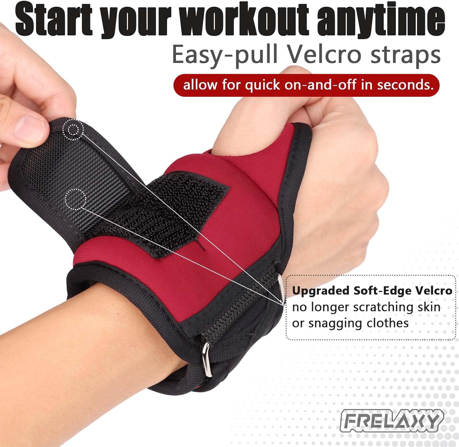 Frelaxy Wrist Weights with Thumb Loops Lock for Men Women 1lb*2 2lbs*2 3lbs*2 Ankle Weights Weighted Gloves for Running Strength Training Yoga Walking Exercises - Image 5