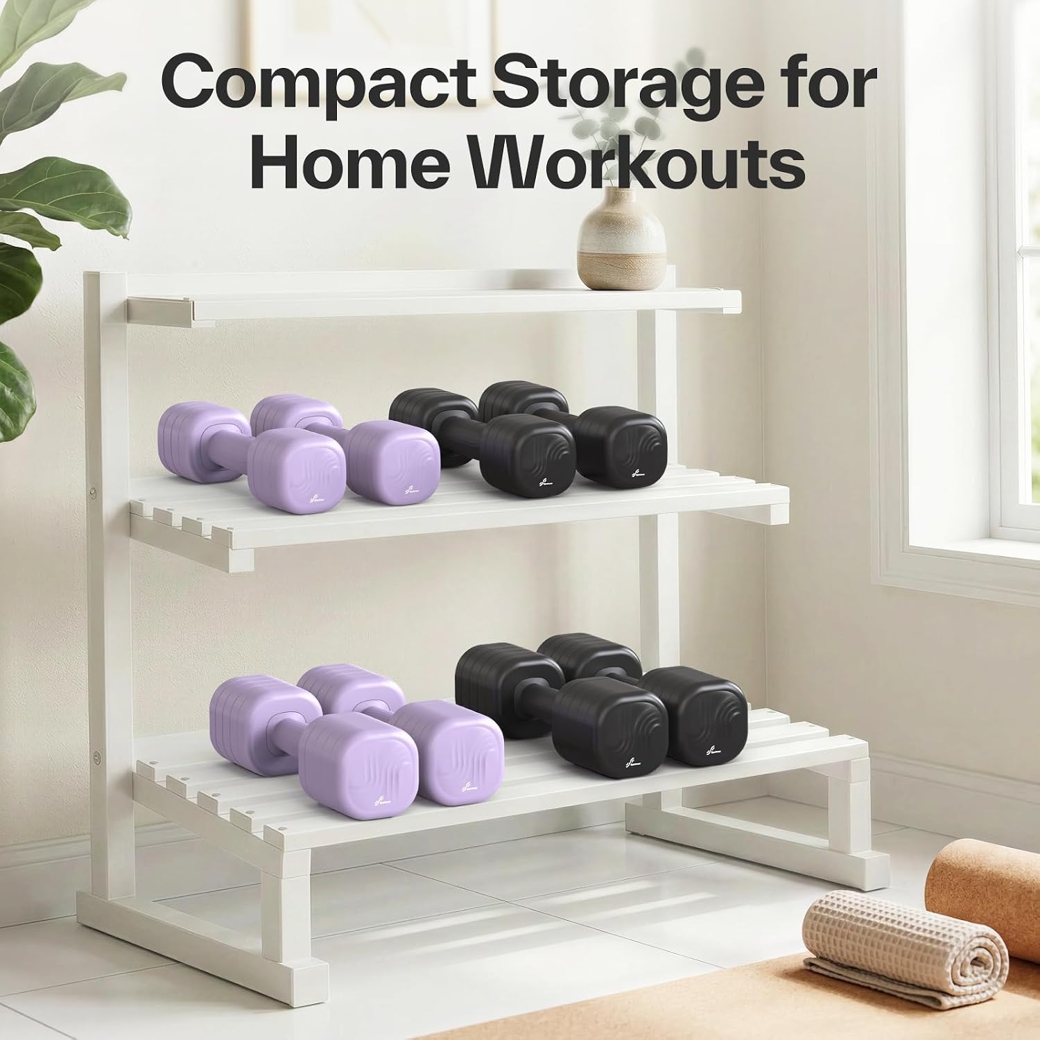 Adjustable Dumbbell Set of 2: Sportneer 4 in 1 Free Weights Dumbbells Set for Women, Hand Weights for Women at Home, Each 2lb 4lb 6lb 8lb 10lb Weights with Soft Rubber Handle for Home Gym Exercise Training - Image 8