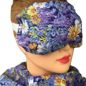 Eye Mask Lavender Eucalyptus, Sinus, Herbal Pack, Hot Cold Pack, Heat Wrap,Organic, Flax Seed, Microwave Therapy, Sleep Mask, Yoga Meditation Eye Pillow, Lavender Forest