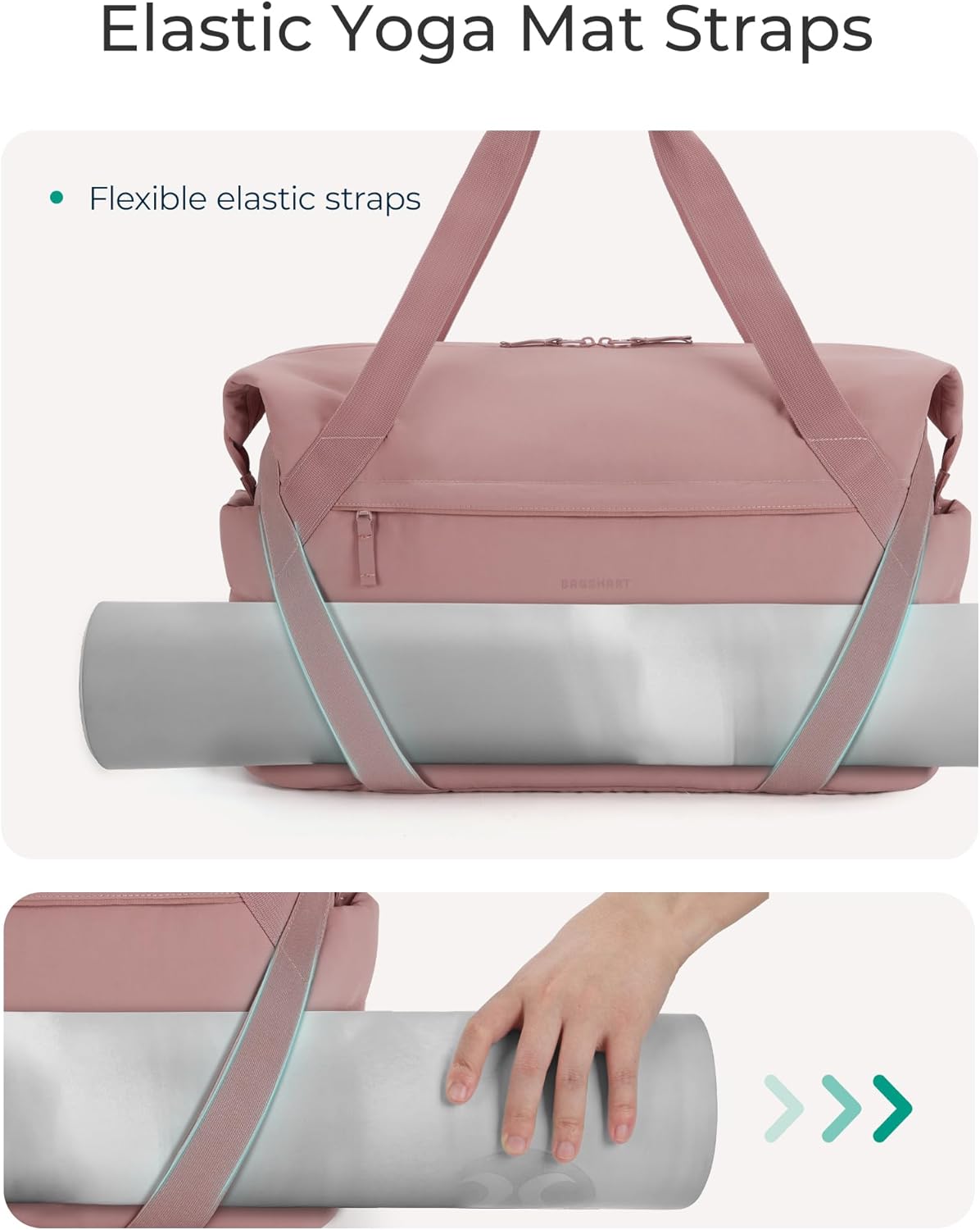 BAGSMART Gym Bag for Women, Weekender Travel Bag with Trolley Sleeve, Sports Duffel Bag with Yoga Mat Holder, Gym Tote Bag for Workout Sport Travel Swimming Yoga - Image 5