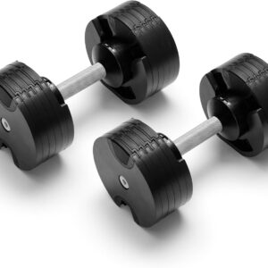 NÜOBELL® Adjustable Dumbbell Set, 5-50 LB or 5-80 LB, Easy Twist 2024-25 Model, All-In-One Weights Set (Pair) for Home, Original Manufacturer