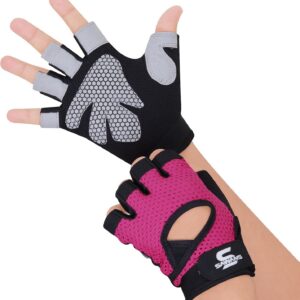 SAWANS Gym Gloves for Men & Women Ladies Weight Lifting Gloves Fitness Workout Breathable Training Non-Slip Grip Silicone Palm Protection Exercise Snug fit Hanging Pull-Ups Dumbbell