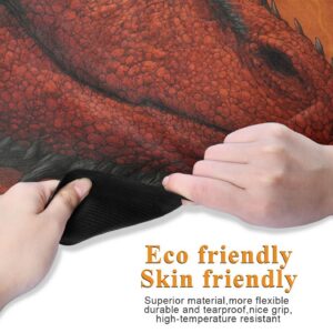 OTVEE Fiery and Icy Dragon Duel Yoga Mat for Women Non Slip Ultra Thin 1 MM Travel Yoga Mat with Carrying Bag Suede Fitness Exercise Mat for Yoga Pilates Workout Routines Camping