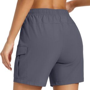MAGCOMSEN Women’s 5” Hiking Cargo Shorts UPF 50 Quick Dry Lightweight Athletic Golf Outdoor Summer with Zipper Pockets