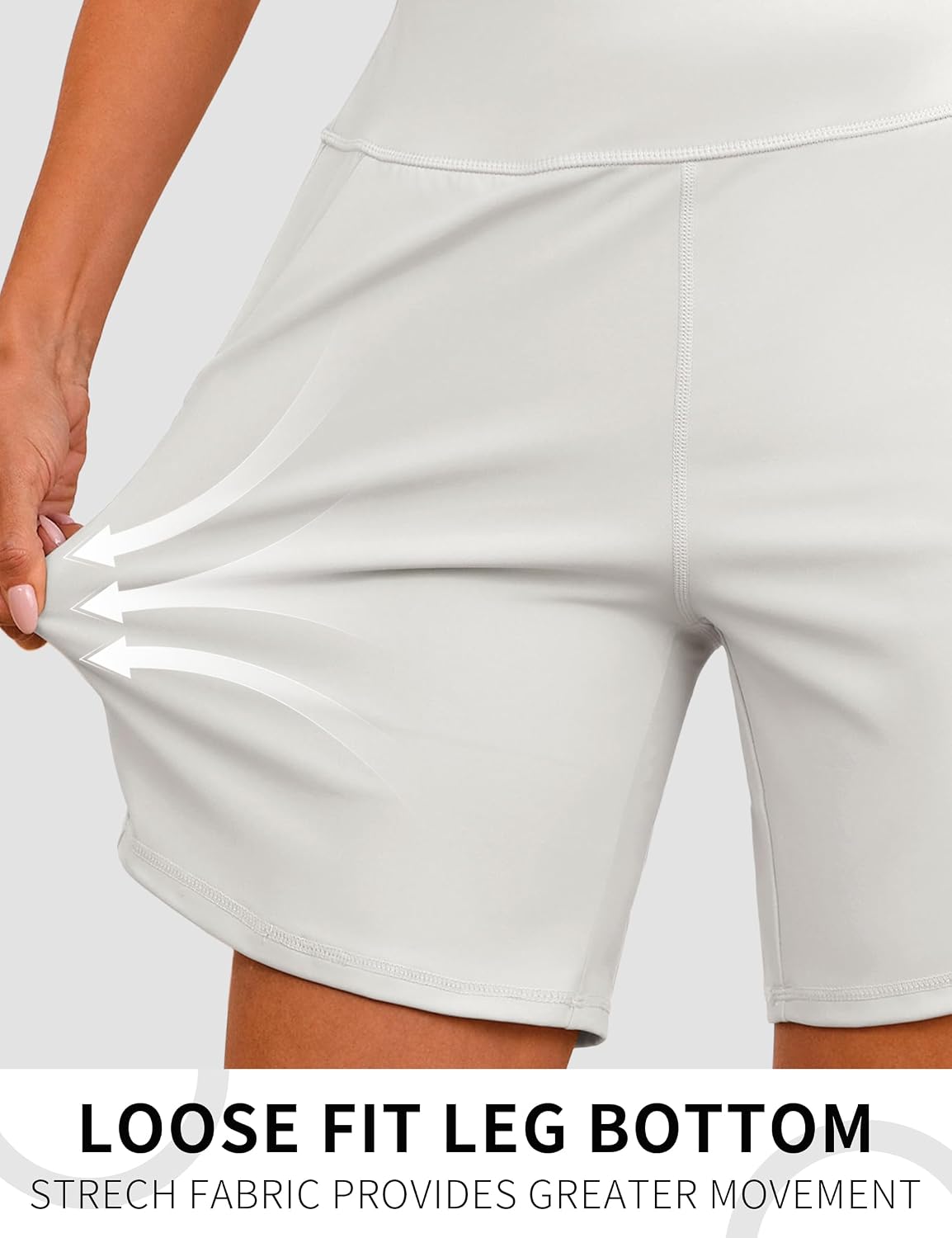 Quenteen Women's High Waisted 7'' Bermuda Athletic Shorts with Pockets Comfortable Workout Shorts for Running Yoga Walking - Image 3