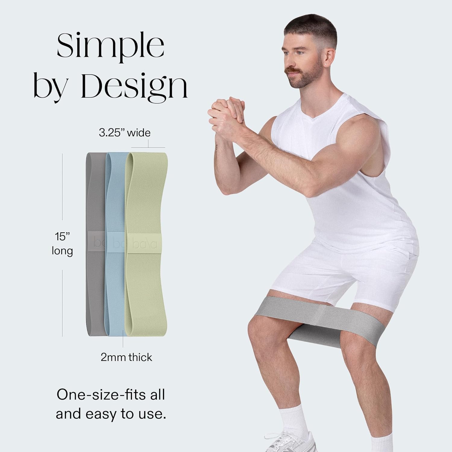Bala Bands Resistance Bands for Women & Men - Fabric Exercise Bands for Working Out - Wrist, Ankle, Legs & Booty Bands - Workout Resistance Bands for Yoga, Pilates, Strength Training - Image 4
