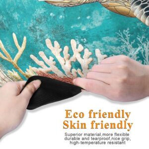 Retro Corals Sea Turtle printed yoga mat travel Thick 1 mm For floor non slip, with carrying bag tapete para ejercicio 71×26 inches