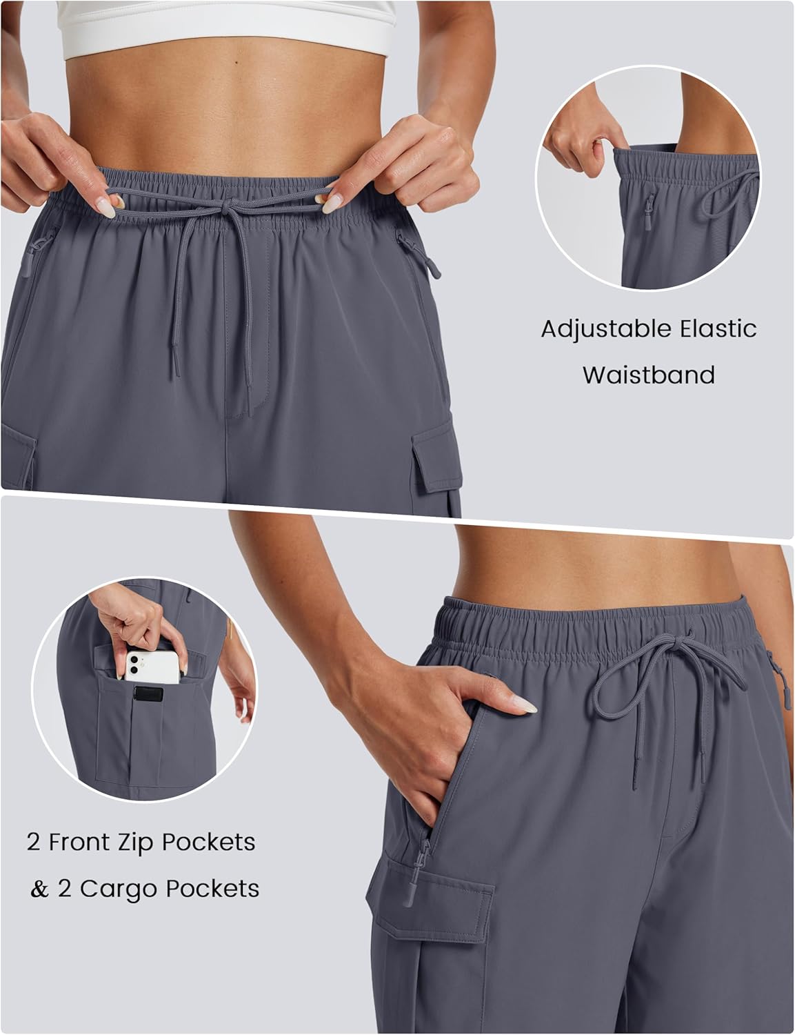 MAGCOMSEN Women's 5'' Hiking Cargo Shorts UPF 50 Quick Dry Lightweight Athletic Golf Outdoor Summer with Zipper Pockets - Image 4