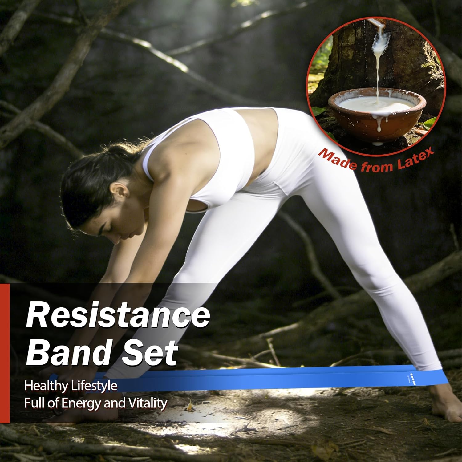 Resistance Bands for Working Out, 5 Levels Resistance Exercise Bands with Woven Bag, Bands for Working Out Women Men, Yoga, Pilates, Rehabilitation Training - Image 4