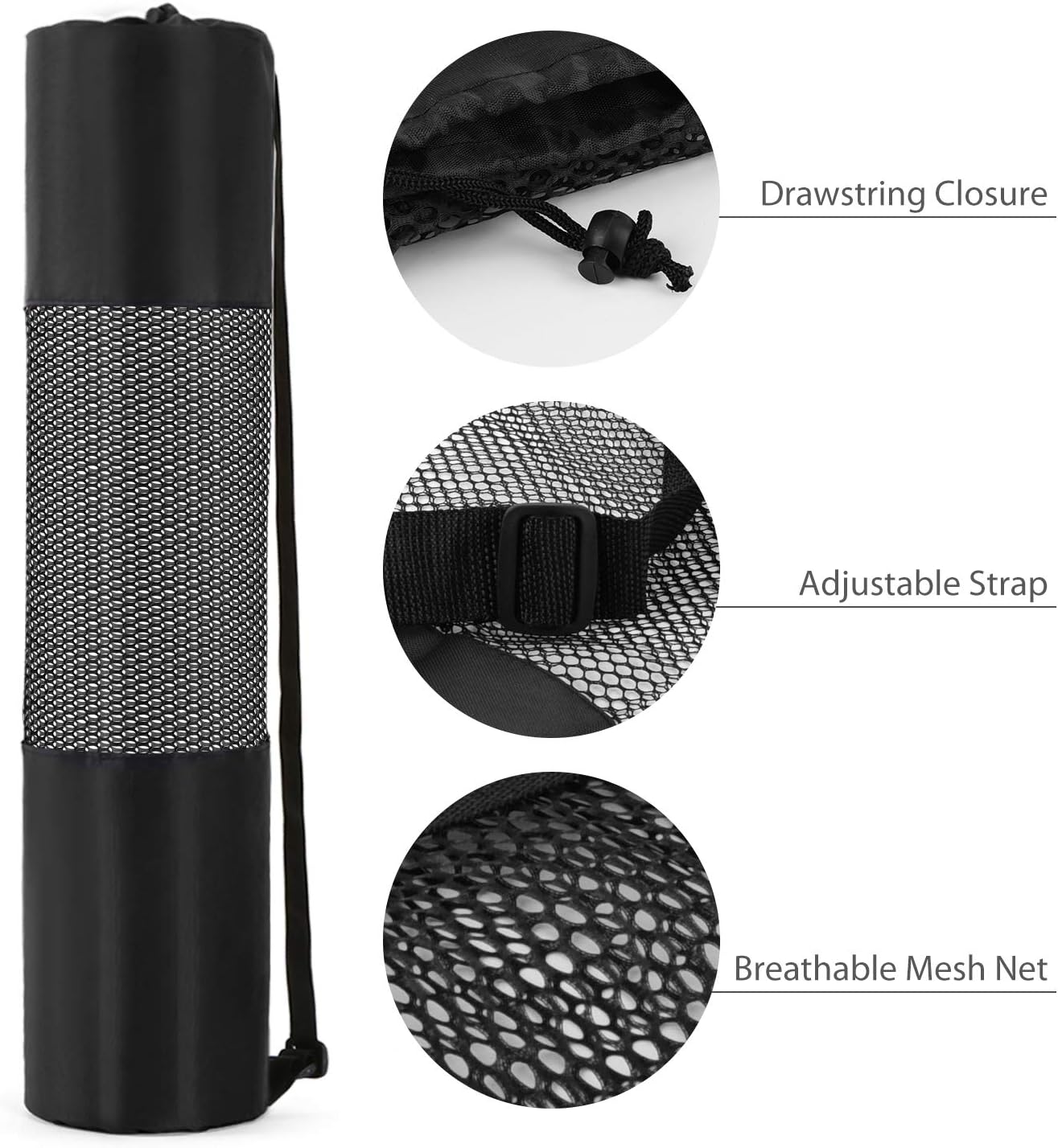 Yoga Mat Bag, Lightweight Mesh Net with Adjustable Strap for Comfortable Carrying for Yoga Mat, Snorkel Tube - Image 3