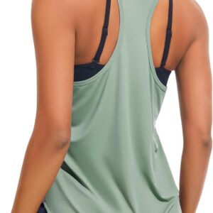 JOYSPELS Workout Tank Tops for Women,Athletic Running Shirts | UPF50+ Ice Silk Quick Dry Loose Fit Racerback Gym Tops