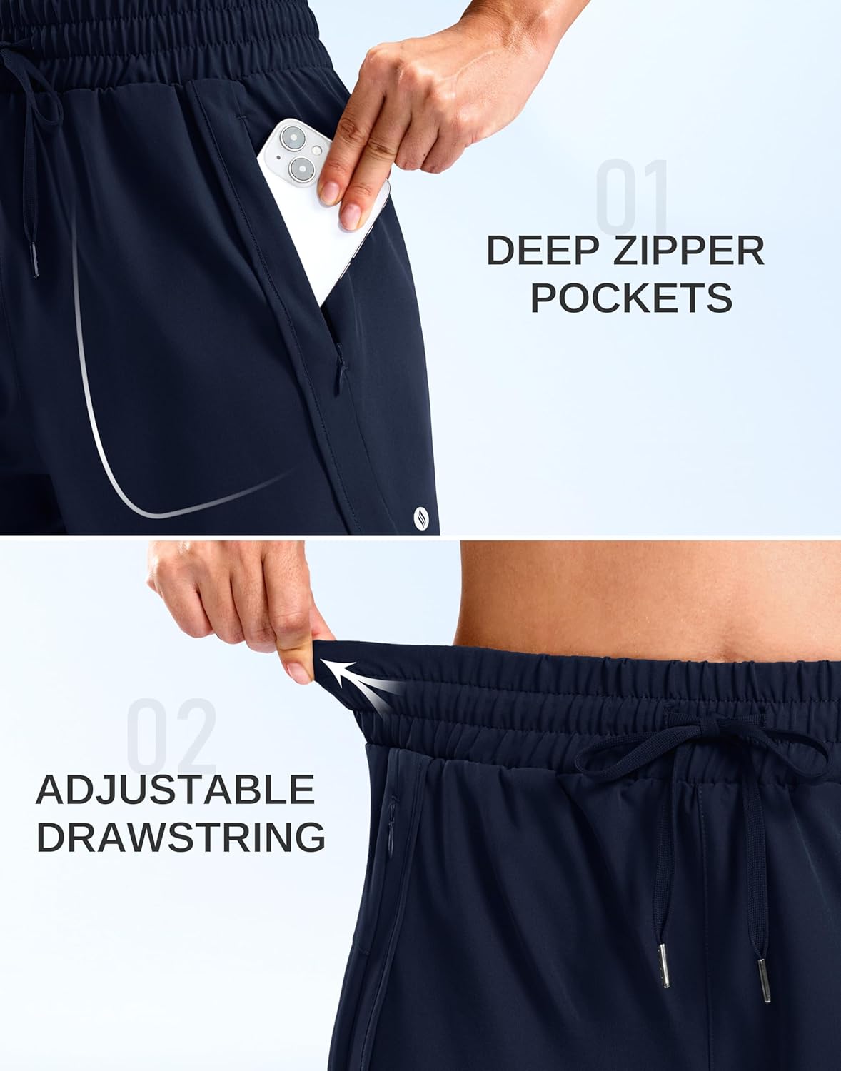SANTINY Women's 5'' Running Shorts with 2 Zipper Pockets Lightweight Quick Dry Gym Workout Athletic Shorts for Women - Image 5