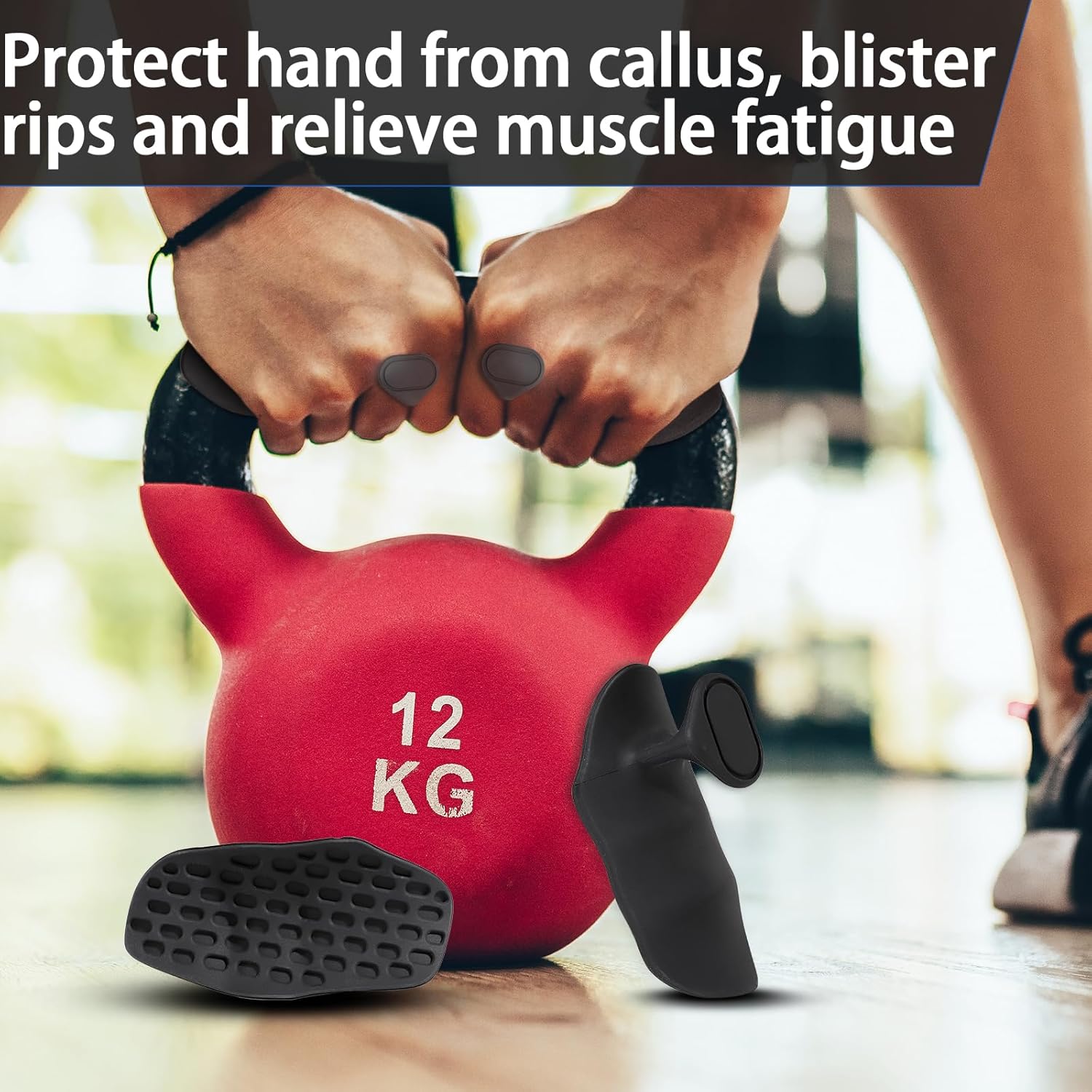 Anti-Slip Workout Grips - Ergonomic Rubber Hand Protector Gloves for Weight Lifting, Pull-Ups, Gym Training and Exercise, for Men and Women - Image 3